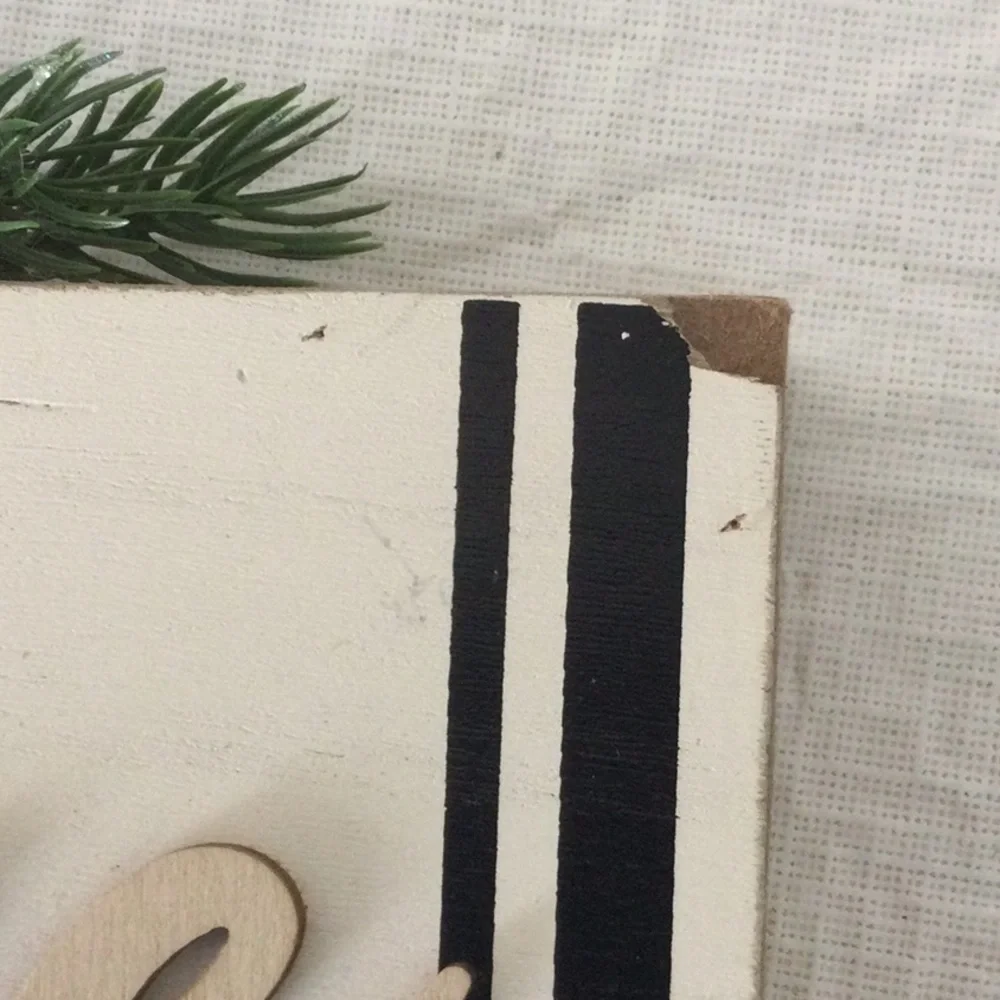 Peace On Earth Holiday Sign - White and Black